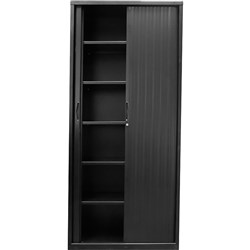 Rapidline GO Tambour Door Cupboard No Shelves Included 900W x 473D x 1981mmH Black