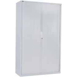 Rapidline GO Tambour Door Cupboard No Shelves Included 900W x 473D x 1981mmH White C