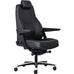 Buro Maverick 24/7 Controller Chair Leather Black (Freight Applies)