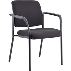 Buro Lindis Stackable Visitor Chair - 4 Leg Base with Arms Black (Freight Applies)