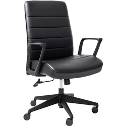 Buro Mondo Plato Leather Office Chair Black (Freight Applies)