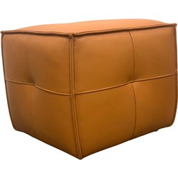 K2 Cube Square Ottoman Orange Genuine Leather