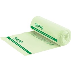 BioPak Compostable Bin Liners 240L Green Twelve Rolls of 12 (144)