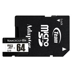 Team Group Micro SDXC 64 GB Memory Card With Adapter Black