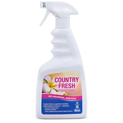 Clean Plus Country Fresh Air Alcohol Based 750ml Frangipani Fragrance (Freight Applies)