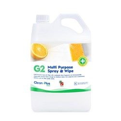 Clean Plus G2 Multi Purpose Spray & Wipe Citrus Fragrance 5 Litres (Freight Applies)