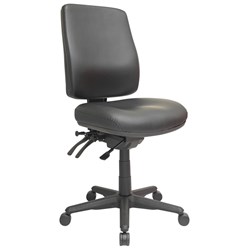 Buro Roma High Back Task Chair + Seat Slide PU Seat & Black Back (Freight Applies)