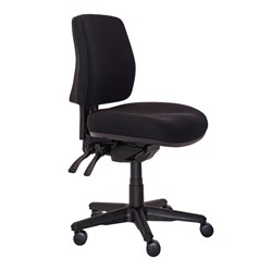 Buro Roma Mid Back Task Chair + Seat Slide Fabric Seat & Black Back (Freight Applies)