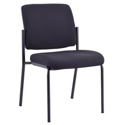 Buro Lindis 4 Leg Chair No Arms Black Fabric Seat And Back Black Frame (PlusFreight)