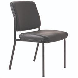 Buro Lindis 4 Leg Chair No Arms Black PU Seat And Back Black Frame (Freight Applies)