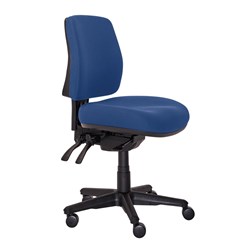 Buro Roma Mid Back Task Chair + Seat Slide Fabric Seat & Blue Back (Freight Applies)