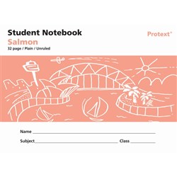 Protext Student Note Book 240 x 175mm Plain 32 Page Salmon Pk 80