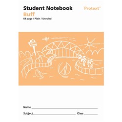 Protext Student Note Book 250 x 175mm Plain 64 Page Buff Pk 80