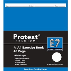 Protext Premium Exercise Book 2/3 A4 48 Page Plain E7 Pk 160