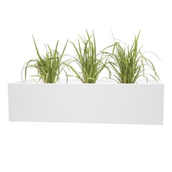 Steelco Tambour Planter Box 915W x 463D x 225mmH White Santin (Freight Applies)