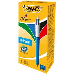Bic 4 Colours Original Ballpoint Pens Retractable Medium 1mm