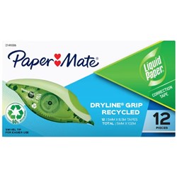 PaperMate Liquid Paper Dryline Grip Correction Tape White