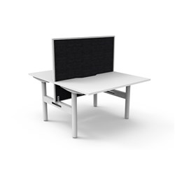 Rapidline Halo Static Back To Back Workstation + Screen 2 Person 1200Wx1330mmH White/Wht