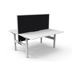 Rapidline Halo Static Back To Back Workstation + Screen 2 Person 1500Wx1330mmH White/Wht