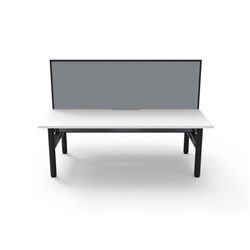 Rapidline Halo Static Back To Back Workstation + Screen 2 Person 1800Wx1330mmH White/Blk