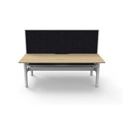 Rapidline Halo Static Back To Back Workstation+Screen+Tray 2 Person 1800W x 1330mmH Oak/Wht