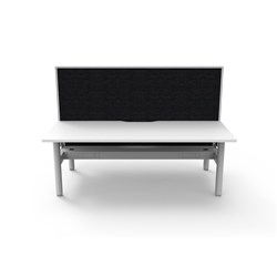 Rapidline Halo Static Back To Back Workstation+Screen+Tray 2 Person 1800W x 1330mmH Wht/Wht