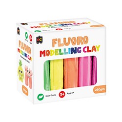 Educational Colours Modelling Clay 250gm Assorted Fluro Colours