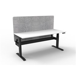 Rapidline Boost+ Workstation + Grey Eco Screen + Cable Tray 1800Wx750Dx620-1270mmH Wht/Blk