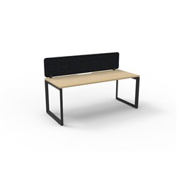 Rapidline Deluxe Infinity Desk Loop Leg Single Sided + Black Eco Screen 1200Wx730mmH Oak/Bl