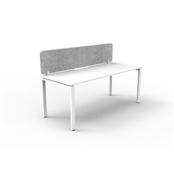 Rapidline Deluxe Infinity Desk Profile Leg Single Sided+Grey Eco Screen 1200Wx730mmH Wht/Wh