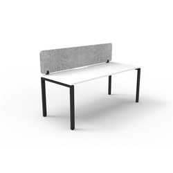 Rapidline Deluxe Infinity Desk Profile Leg Single Sided+Grey Eco Screen 1800Wx730mmH Wht/Bl