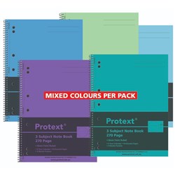 Protext 3 Subject Notebook Polypropylene Cover 4 Pockets A4 270 Page