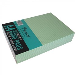 Writer Bond Pad A4 Double Sided Ruled 50 Sheet Green