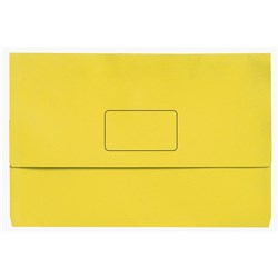 Marbig Slimpick Document Wallet Foolscap Manilla 30mm Gusset Yellow Pack Of 10
