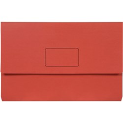 Marbig Slimpick Document Wallet Foolscap Manilla 30mm Gusset Red Pack Of 10