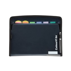 COLOURHIDE EXPANDING FILE ZIP IT PP BLACK 7 POCKET