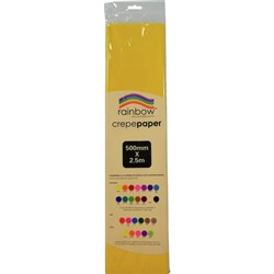 RAINBOW CREPE PAPER 500mmx2.5m Yellow