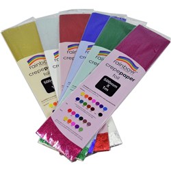 RAINBOW FOIL CREPE 500mmx1m Assorted 6 Pack