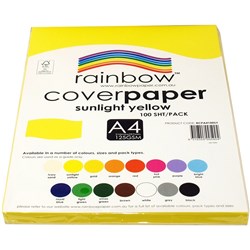 Rainbow Cover Paper A4 125gsm Sunlight Yellow 100 sheet