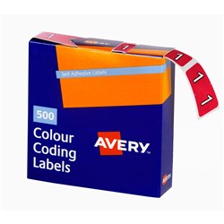 Avery Numeric Coding Label Side Tab 25x38mm