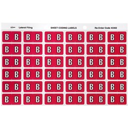 AVERY ALPHABET CODING LABEL B SIDE TAB MAGENTA 25X38MM