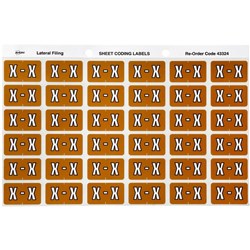 AVERY ALPHABET CODING LABEL X SIDE TAB MUSTARD 25X38MM PK180