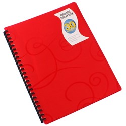 DISPLAY BOOK A4 REF JEWELL RED 30PKT