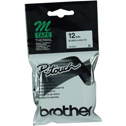 BROTHER MK231 PTOUCH TAPE 12mmx8mt Black On White Tape cass