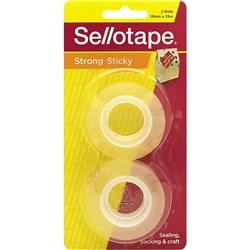 Sellotape Sticky Tape 18mmx25m Clear Pack of 2 Ctn 8