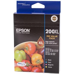 Epson 200XL DURABrite Ultra Ink Cartridge High Yield Value Pack of 4