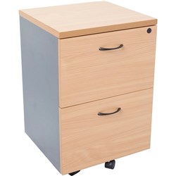 Rapidline Rapid Worker Mobile  Pedestal 2 File Drawer 465W x 447D x 690mmH Beech/Ironstone