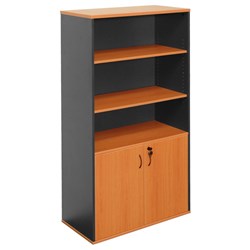 Rapidline Rapid Worker Half/D Lockable Wall Unit 900W x 450D x 1800mmH Cherry And Ironstone