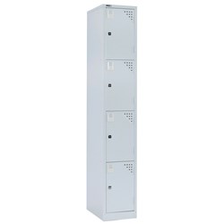 Rapidline GO Locker 4 Door 305W x 455D x 1830mmH Silver Grey