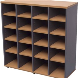 Rapidline Pigeon Hole Unit 20 Holes 1040W x 380D x 1040mm Beech And Ironstone